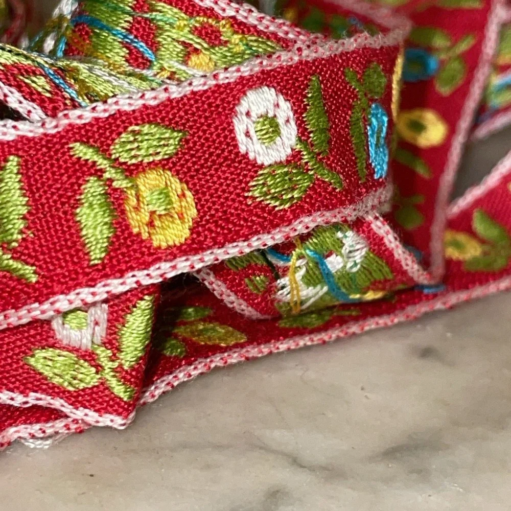 Vintage Red‎ Jacquard Ribbon | 75